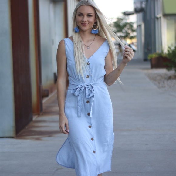 Love Tree Dresses & Skirts - Denim tensel dress Love Tree Dresses & Skirts - Denim tensel dress